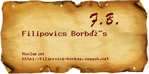 Filipovics Borbás névjegykártya